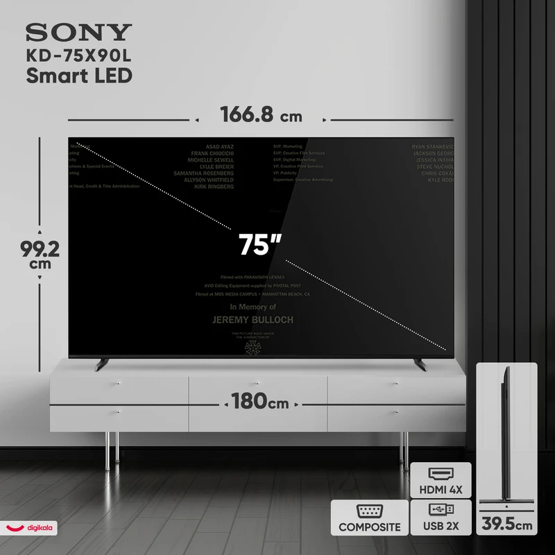 تلویزیون 75 اینچ ال ای دی هوشمند سونی مدل KD-75X90L